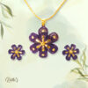 Bakul Flower Design Necklace in Coconut Shell