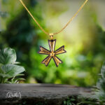 Shuli Flower Design Coconut Shell Pendant.