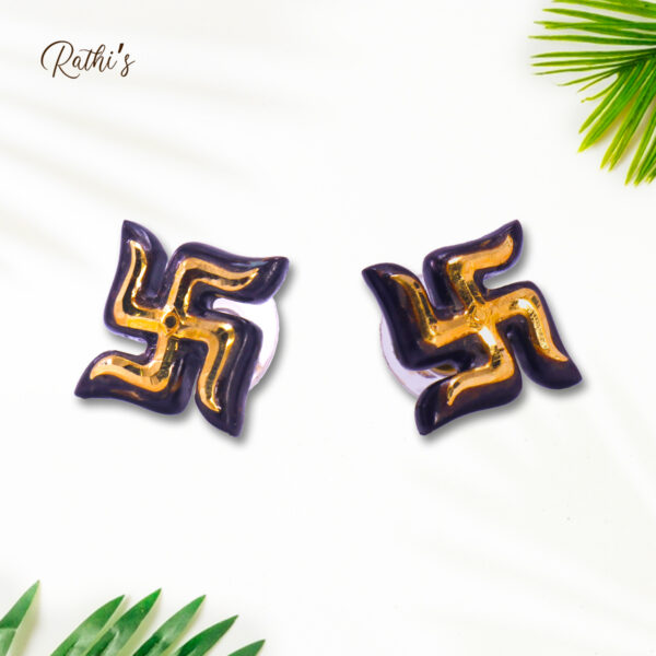Swastika pattern Coconut Shell Earrings